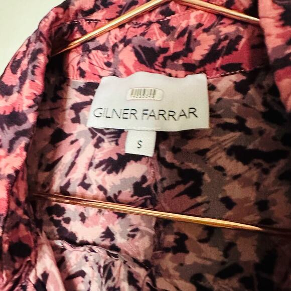 Gilner Farrar Black Hot Pink Button Front Collared Buttons Shirt Size Small - Picture 5 of 9